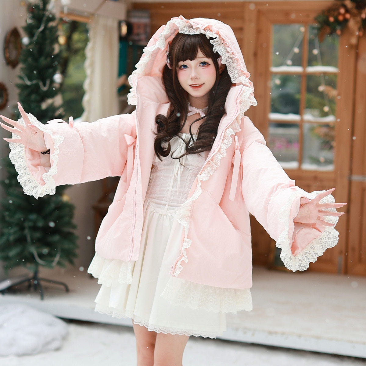 Lace Bow Down Jacket SE23853
