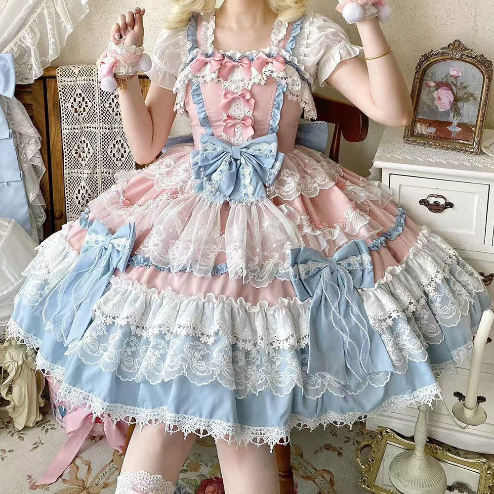 Lace Bow Flower Lolita Princess Dress SE23715