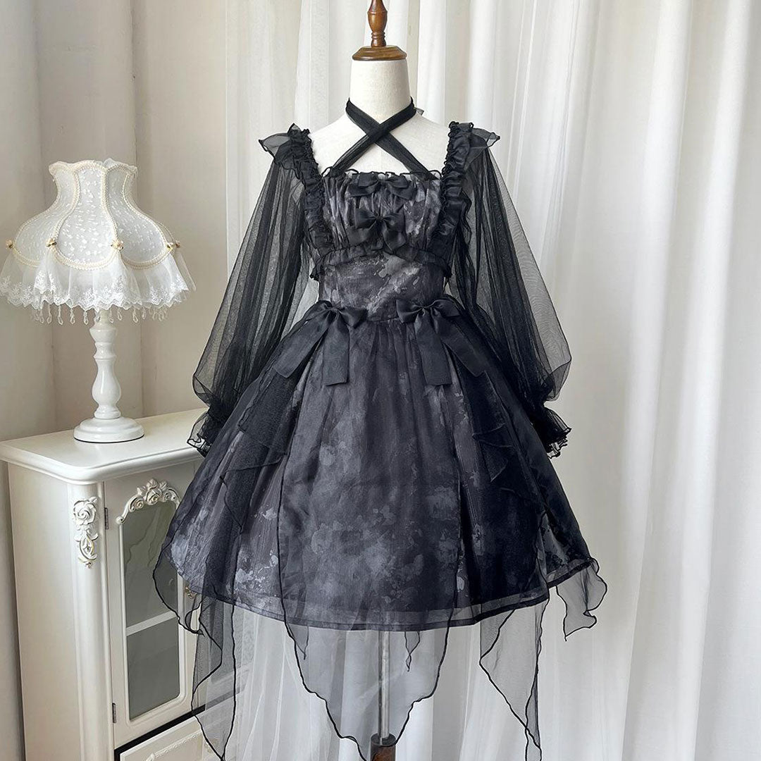 Lace Bow Gauze Dress SE22805