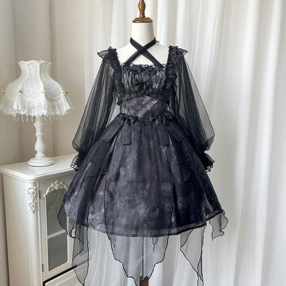 Lace Bow Gauze Dress SE22805