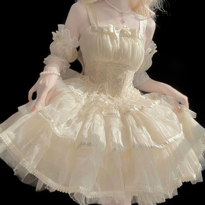 Lace Bow Mesh Lolita Dress SE22885