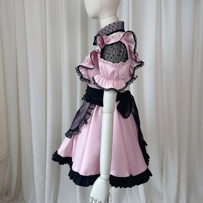 Lace Bow Pink Dress SE23566