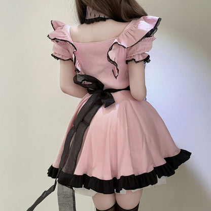 Lace Bow Pink Dress SE23566