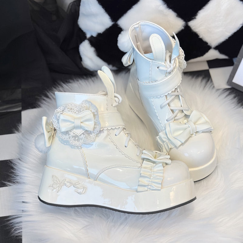 Lace Bow Rabbit Ear Platform Shoes SE23775