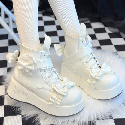 Lace Bow Rabbit Ear Platform Shoes SE23775