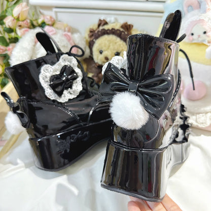 Lace Bow Rabbit Ear Platform Shoes SE23775