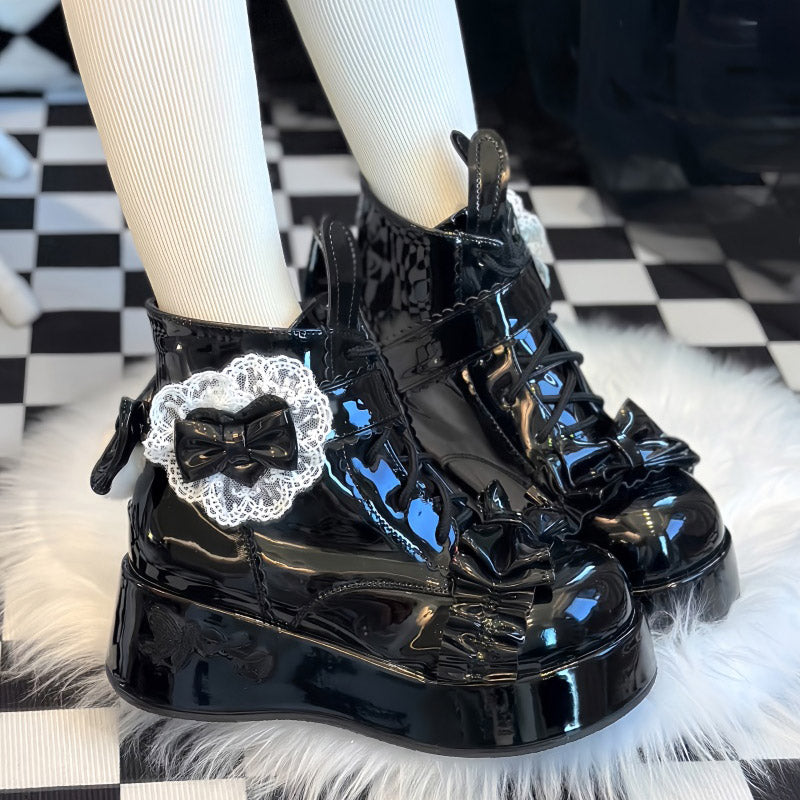 Lace Bow Rabbit Ear Platform Shoes SE23775