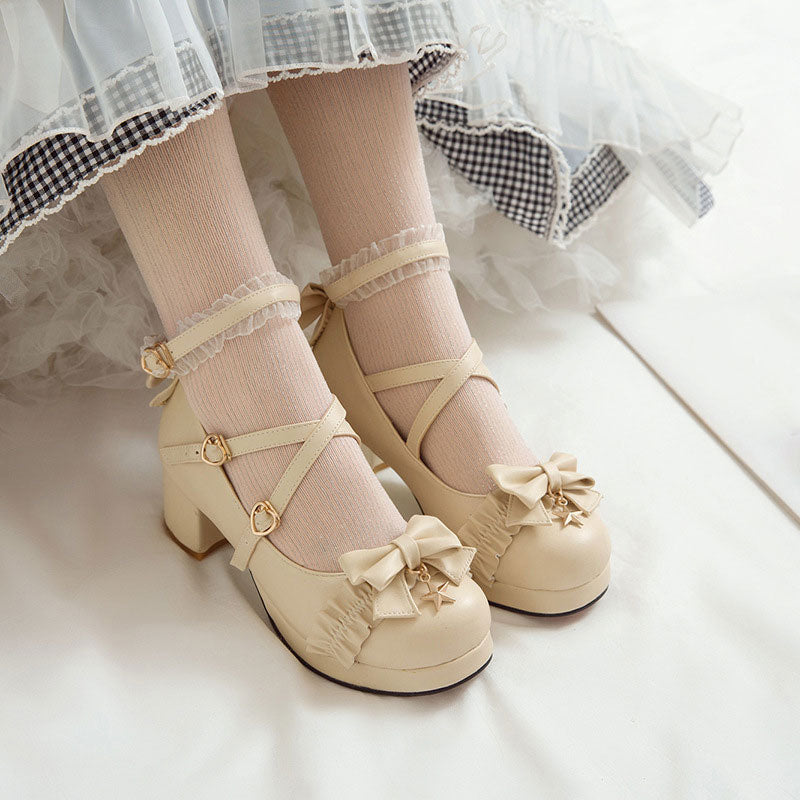 Lace Bow Star Lolita Shoes SE22830
