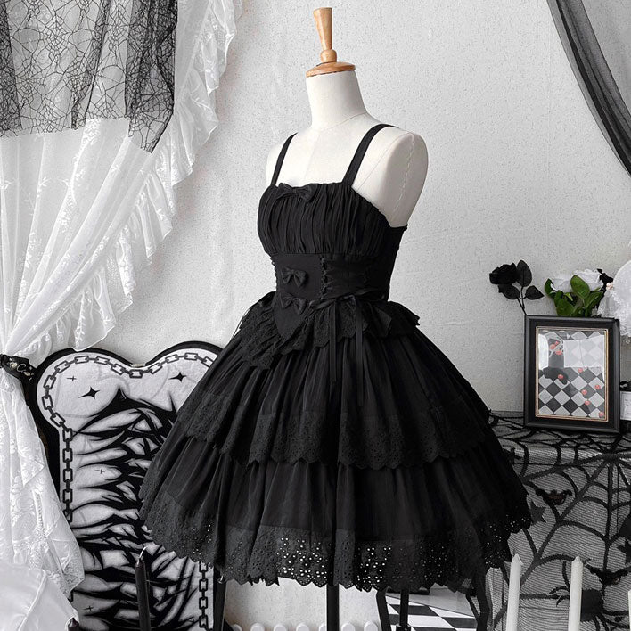 Lace Bow Suspender Lolita Dress SE22714