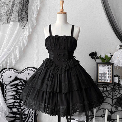 Lace Bow Suspender Lolita Dress SE22714