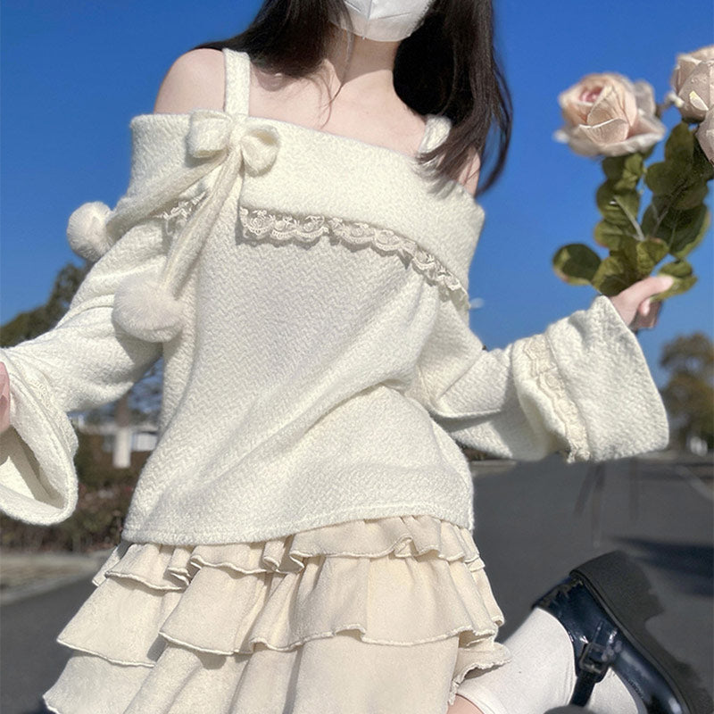 Lace Bow Sweater SE23750
