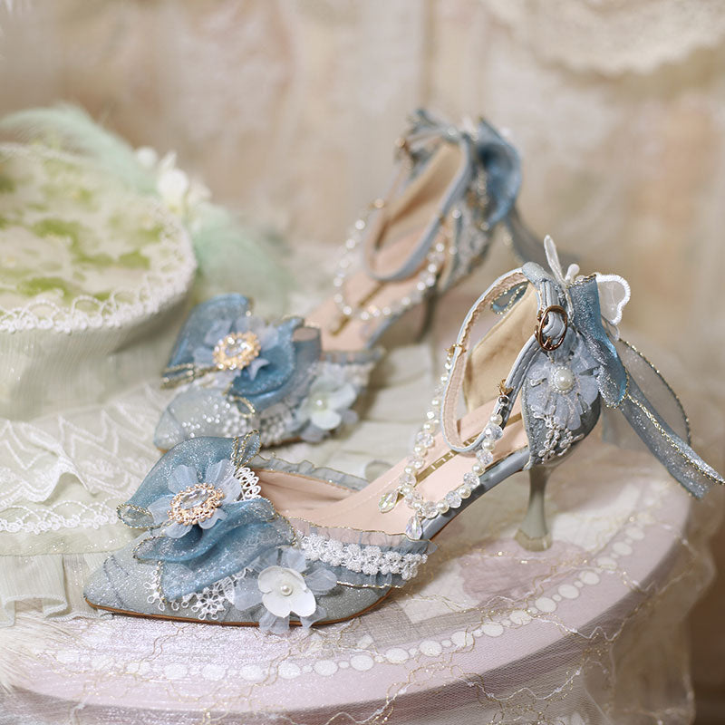 Lace Floral Custom Heels Shoes SE23199