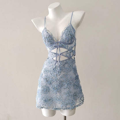 Lace Floral Pajama Dress SE23605