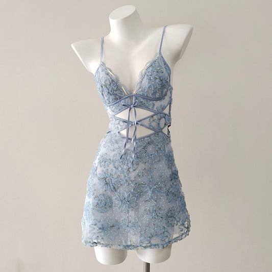 Lace Floral Pajama Dress SE23605