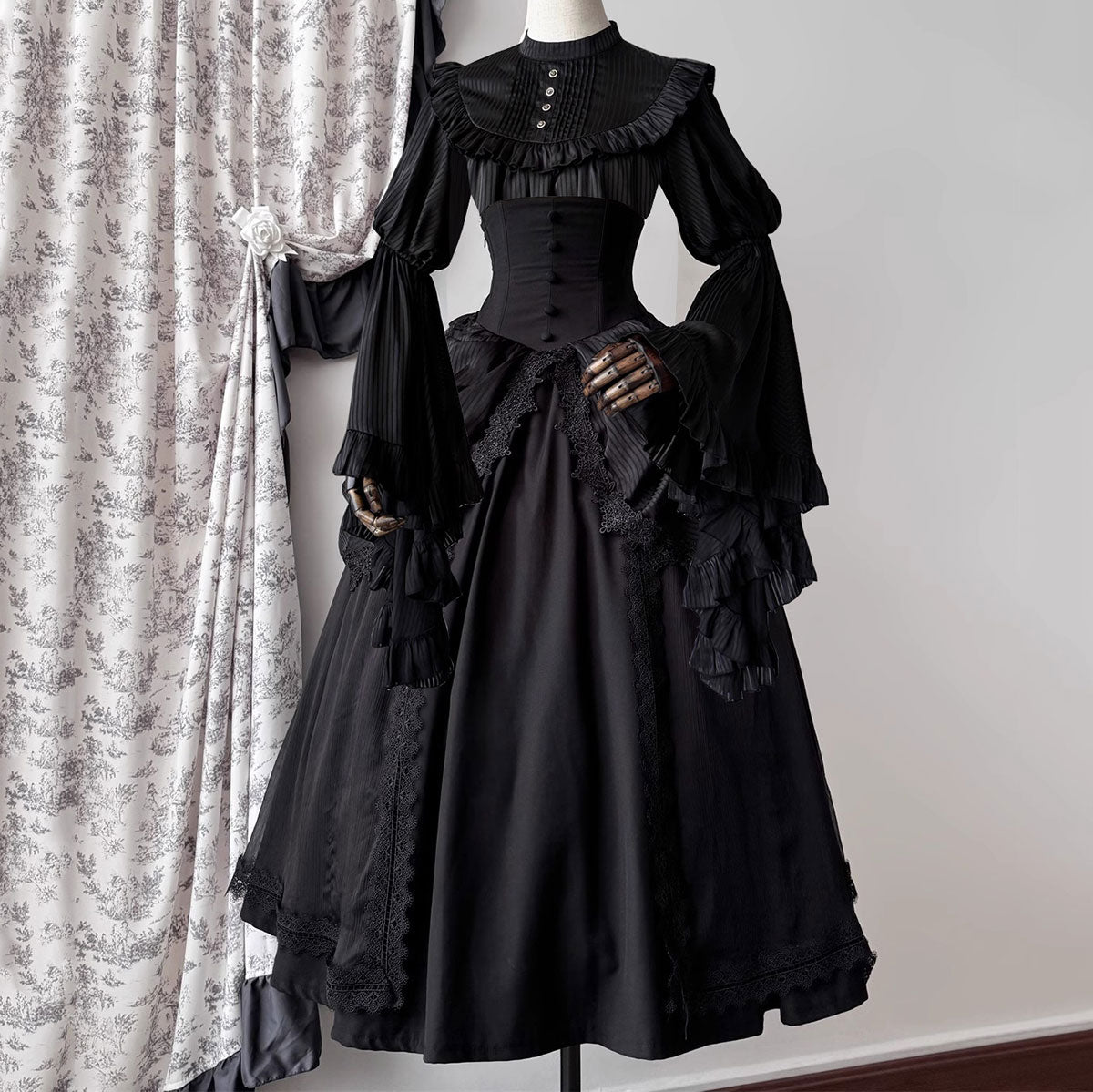Lace Flower Blouse Skirt Set SE23426