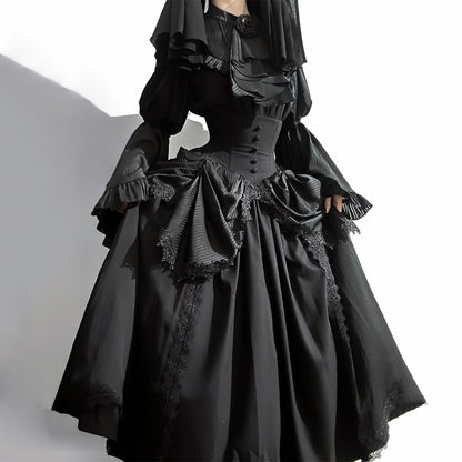 Lace Flower Blouse Skirt Set SE23426