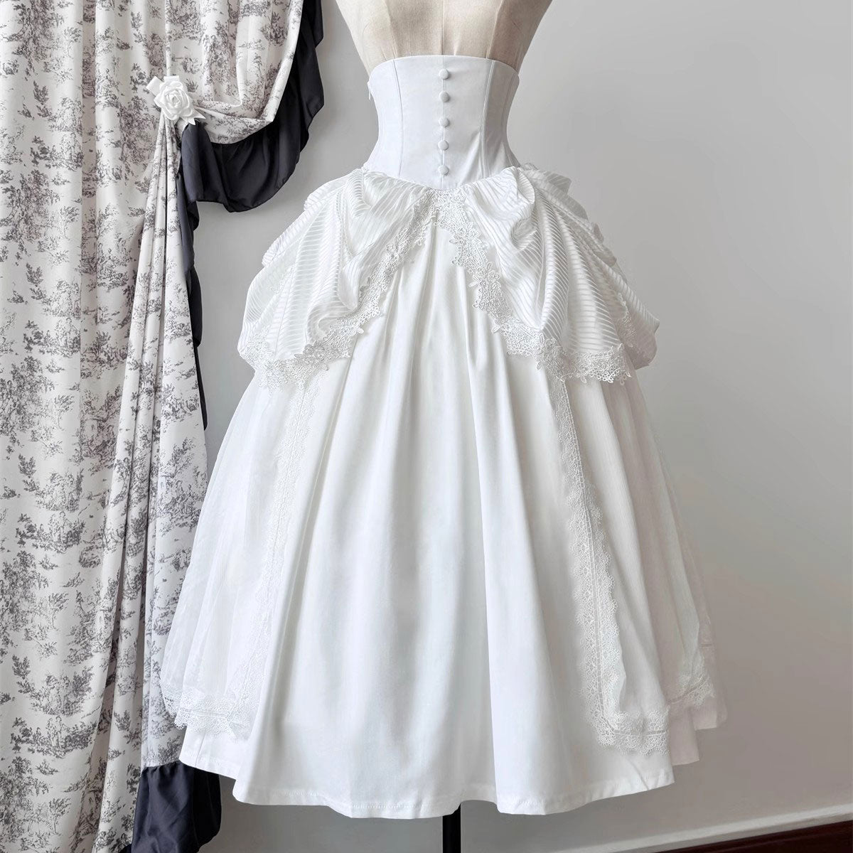 Lace Flower Blouse Skirt Set SE23426
