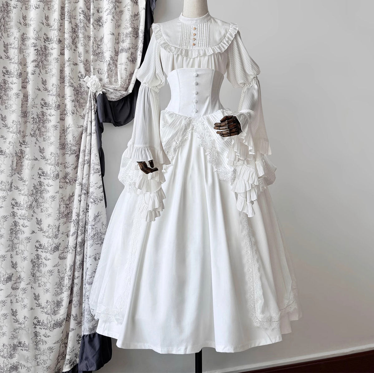 Lace Flower Blouse Skirt Set SE23426