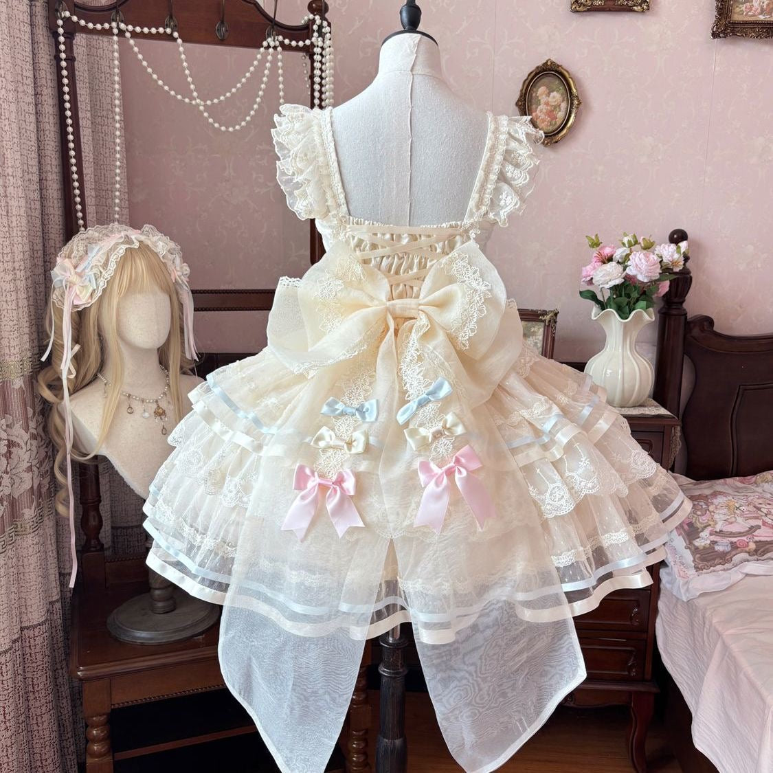Lace Flower Bow Lolita Dress SE23921