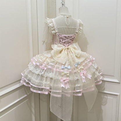 Lace Flower Bow Lolita Dress SE23921