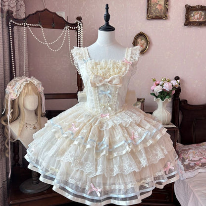 Lace Flower Bow Lolita Dress SE23921