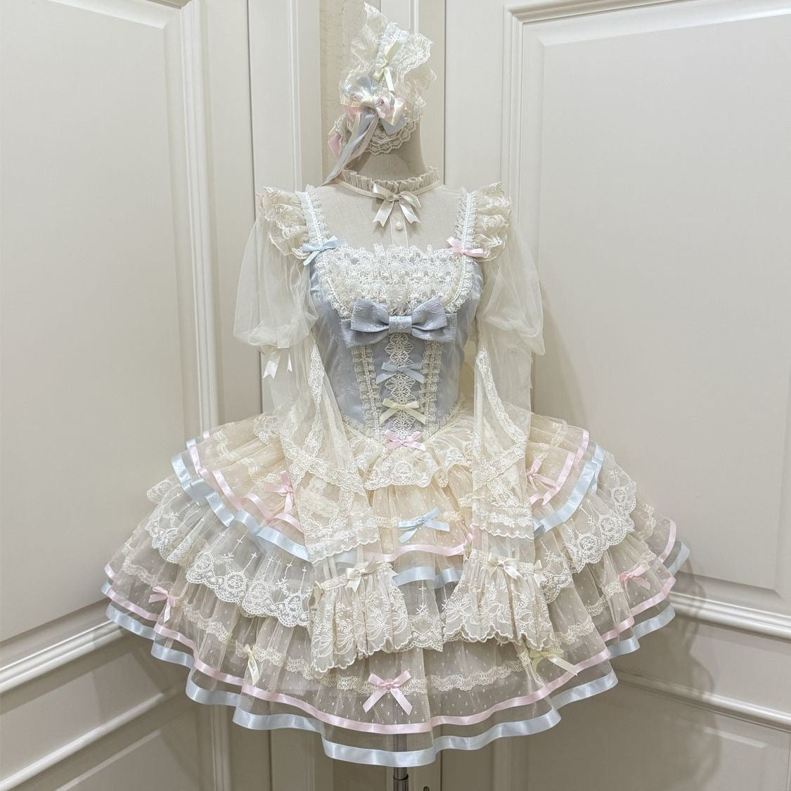 Lace Flower Bow Lolita Dress SE23921