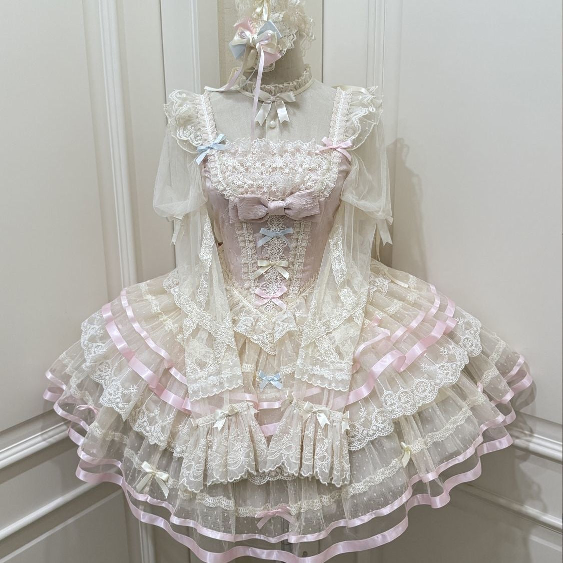 Lace Flower Bow Lolita Dress SE23921