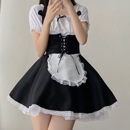 Lace Flower Bow Maid Dress SE22832