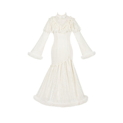Lace Flower Embroidered Fish Tail Dress SE23878