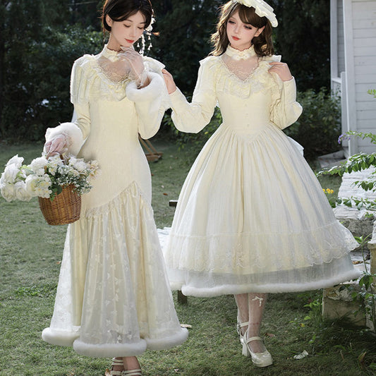 Lace Flower Embroidered Fish Tail Dress SE23878