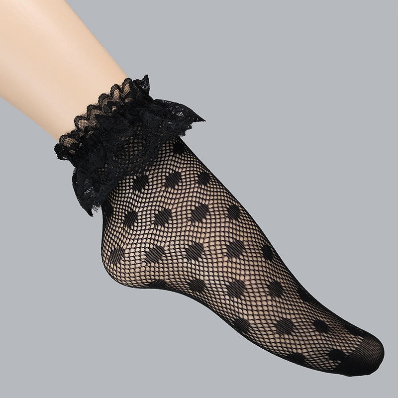 Lace Flower Fishnet Socks SE23679