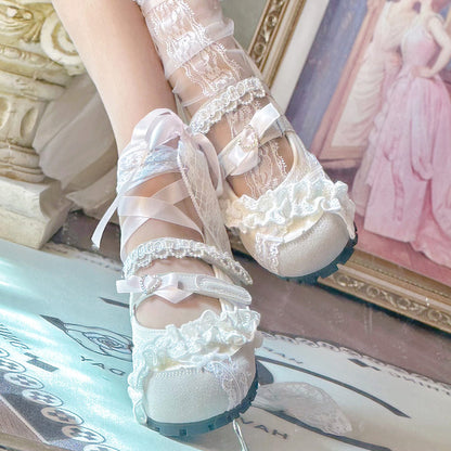 Lace Flower Flat Shoes SE23594