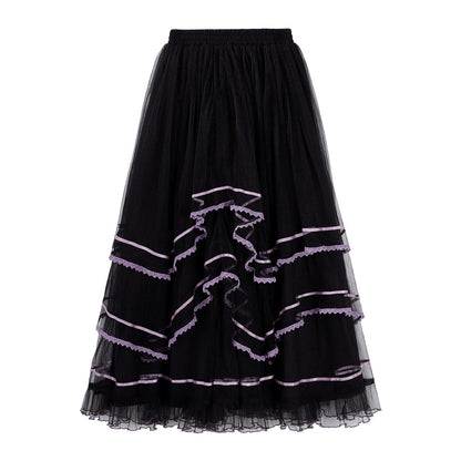 Lace Flower Purple Bow Dress Set SE23845