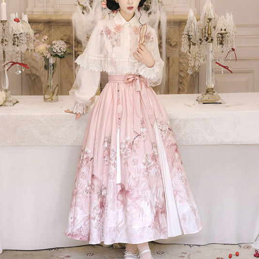 Lace Flower Tassel Skirt Set SE23857