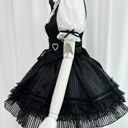 Lace Lolita Bow Black Dress SE23730