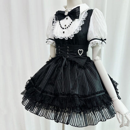 Lace Lolita Bow Black Dress SE23730
