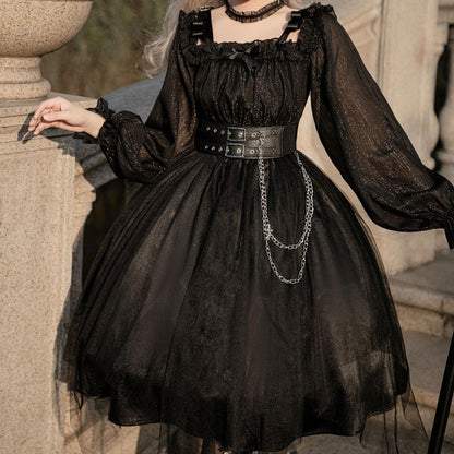 Lace Mesh Belted Dress SE22900