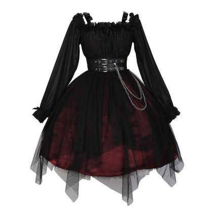 Lace Mesh Belted Dress SE22900