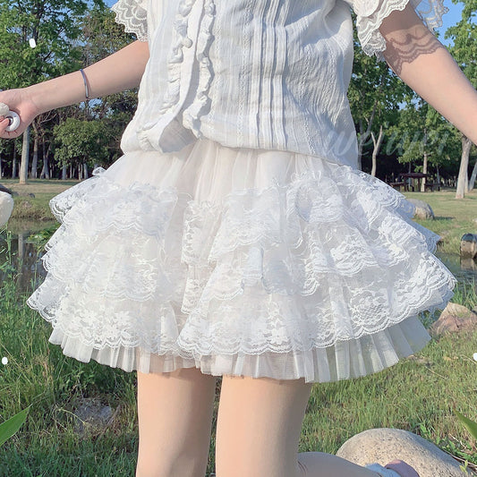 Lace Mesh Cake Skirt SE22759