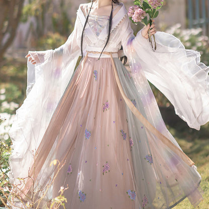 Lace Mesh Flower Hanfu Dress SE22681
