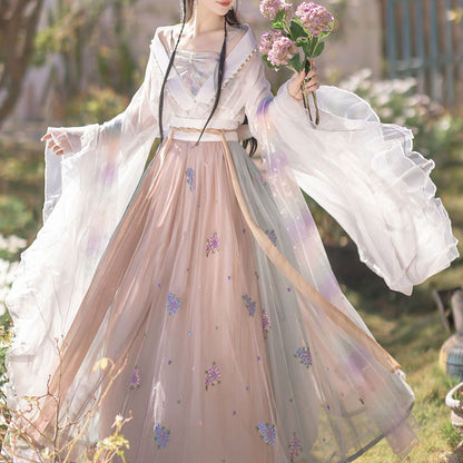 Lace Mesh Flower Hanfu Dress SE22681