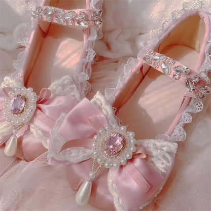 Lace Pastel Bow Shoes SE23430