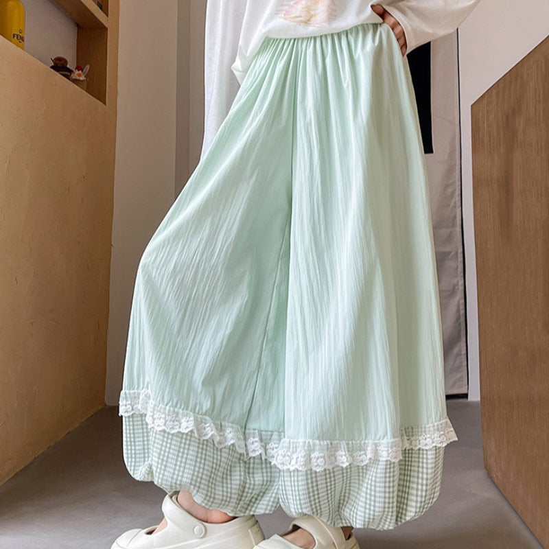 Lace Plaid Trousers SE23579