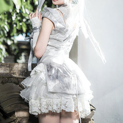 Lace Silver Uniform Dress Set SE23263