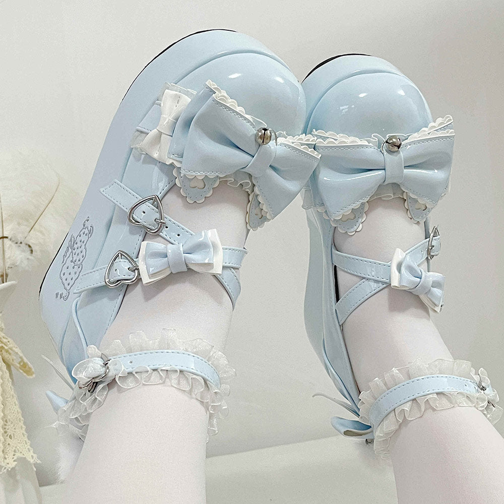 Lace bow Lolita Chunk Shoes SE23705