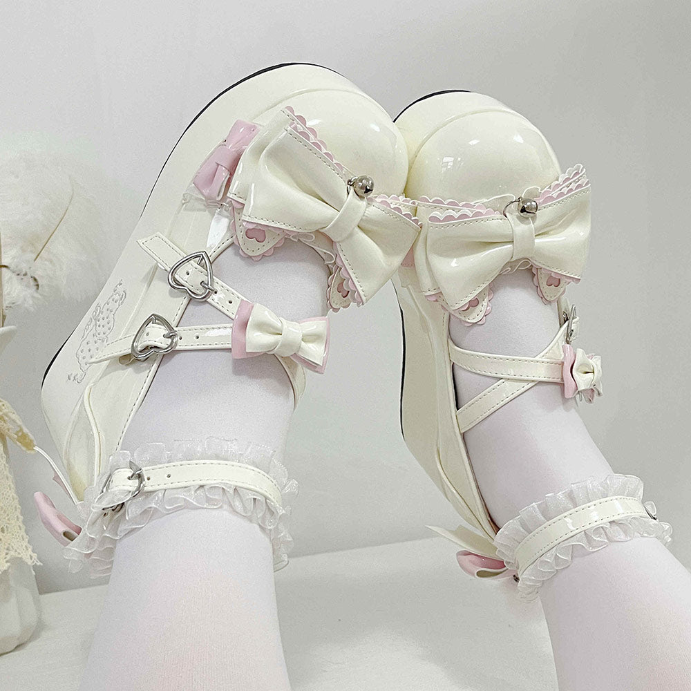 Lace bow Lolita Chunk Shoes SE23705