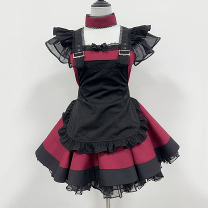 Lolita Bow Black Maid Dress SE23786