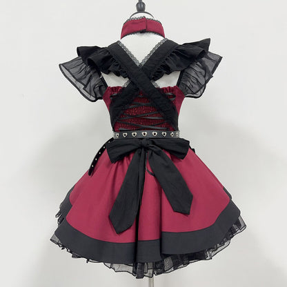 Lolita Bow Black Maid Dress SE23786