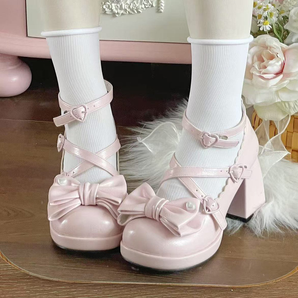 Lolita Bow Heels Shoes SE23680
