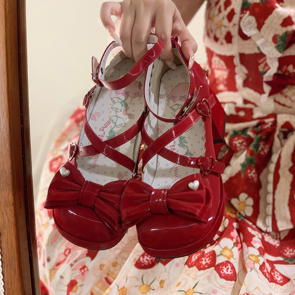 Lolita Bow Heels Shoes SE23680